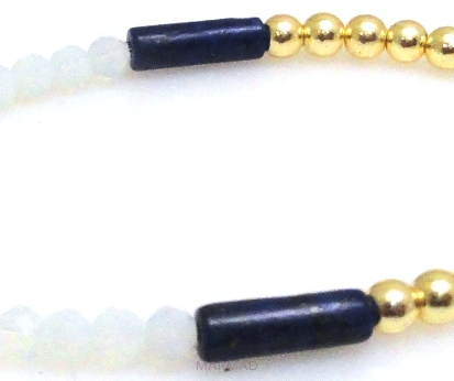 Bransoleta - opalit, lapis lazuli i hematyt złoty - 17,5cm