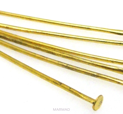 Szpilka z talerzykiem / gwoździe 30mm - kolor antyczne złoto