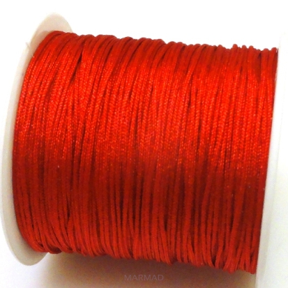 Sznurek bawełniany satynowy 0,8mm - czerwony