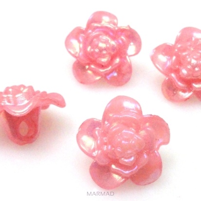 Guziki - kwiatek 17mm - jasno różowe