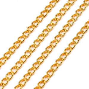 Łańcuszek twist ogniwka 6x4mm - 1 metr - kolor złoty