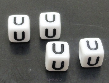 Alfabet litera U - kostka 6x6mm