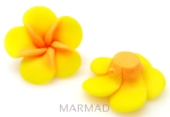 Handmade Polymer - kwiat 20mm - żółty