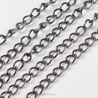 Łańcuszek twist ogniwka 5x3,5mm - 1 metr - kolor hematytu