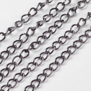 Łańcuszek twist ogniwka 5x3,5mm - 1 metr - kolor hematytu