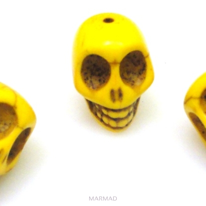 Howlit - czaszka 18x18x14mm - żółty