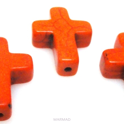 Howlit - krzyż 20x15mm - pomarańczowy