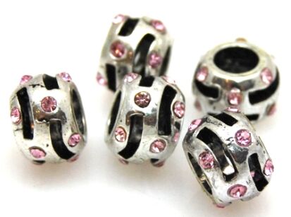 Przekładka antyczna z cyrkoniami - rose - 10x8mm