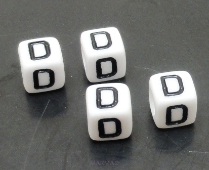 Alfabet litera D- kostka 6x6mm