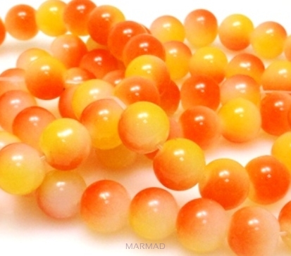 Koraliki cieniowane - kula 10mm - żółto pomarańczowe