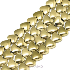 Hematyt złocony złoto 18K - serce 5x6x2,5mm