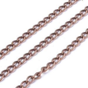 Łańcuszek twist ogniwka 6x4mm - 1 metr - red copper