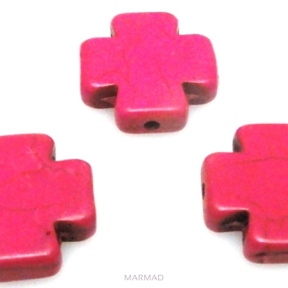 Howlit - krzyż 15x15mm różowy
