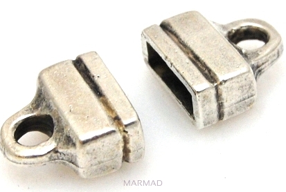 Końcówki do wklejania rzemieni z otworem 3,5X10mm - srebrzone próba 999 - 1 para