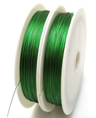 Linka jubilerska stalowa - średnica 0,45mm - zielona