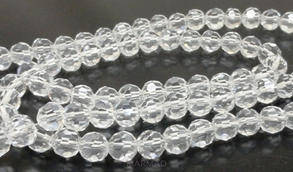 Kryształki fasetowane - kula 6mm - crystal