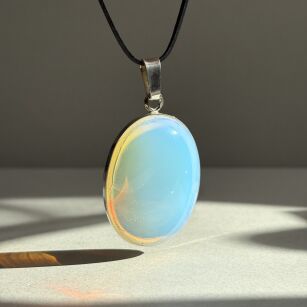 Opal - gotowa zawieszka - owal 45x23mm + srebro 925