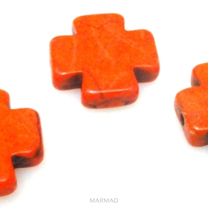 Howlit - krzyż 15x15mm pomarańczowy