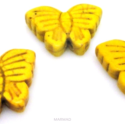 Howlit żółty - motyl 25x20mm
