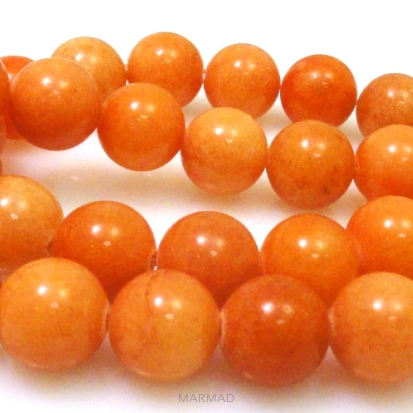 Jadeit - kula 12mm - morelowo pomarańczowy