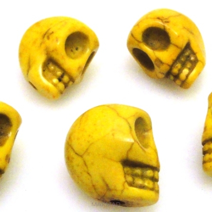Howlit - czaszka 13x12x10mm - żółty