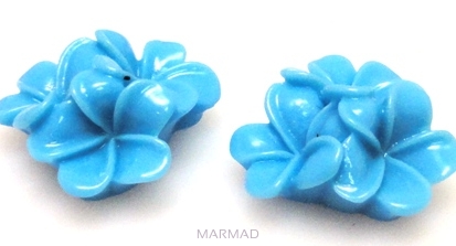 Kaboszon - kwiatuszki 20mm - niebieskie