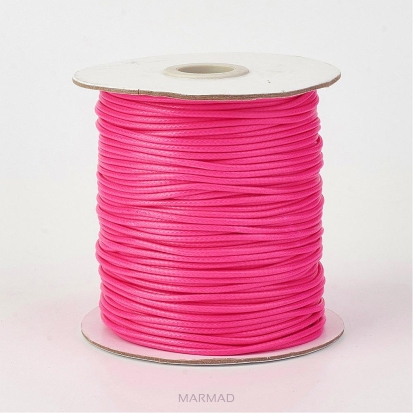 Sznurek jubilerski woskowany - o średnicy 2mm - różowy- deep pink