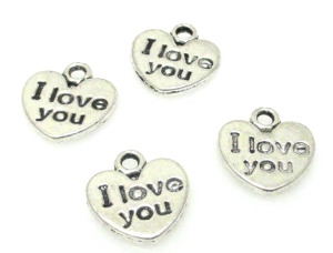 Zawieszka - serce I love you12x11mm