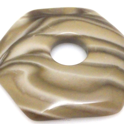 Krzemień pasiasty wisior wielokąt - donut 50mm