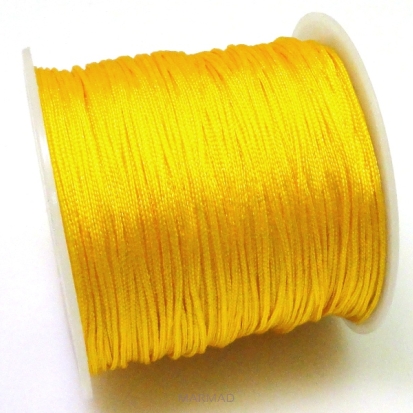 Sznurek bawełniany satynowy 0,7mm - żółty