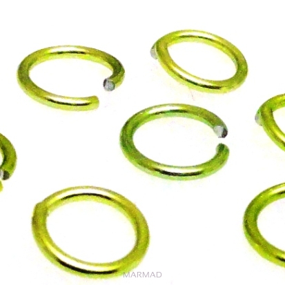 Kółeczka - ogniwka cięte 6mm kolor zielony
