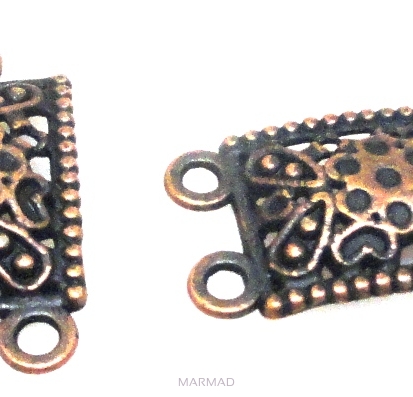 Łącznik, filigran, zapięcie, krawatka 23x12mm - red copper