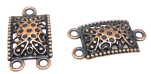 Łącznik, filigran, zapięcie, krawatka 23x12mm - red copper