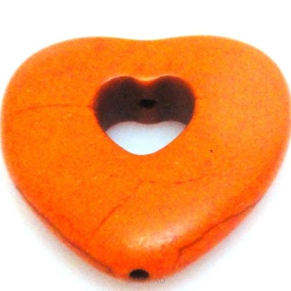Howlit - serce 30mm - pomarańczowy