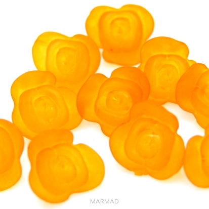 Akrylowe różyczki - 14mm - pomarańczowe