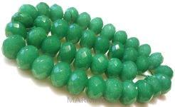 Jadeite green fasette - roundel 14x10mm