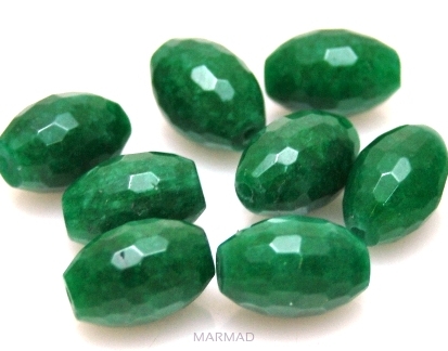 Jadeit fasetowany zielony - oliwka 14x10mm