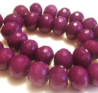 Jadeite violet fasette - roundel 16x12mm