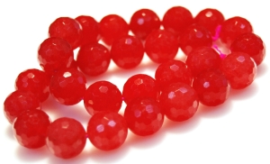 Jadeite red fasette - sphere 14mm