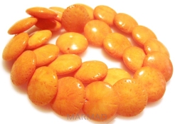 Coral yellow-orange - coin 18mm