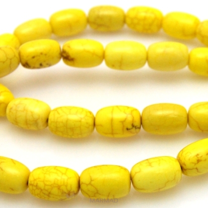 Magnezyt howlitowy - oliwka 12x8mm - żółty cytrynowy