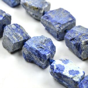 Lapis lazuli - surowe kamienie - z otworem