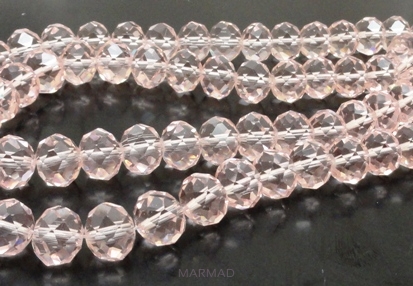 Kryształki fasetowane - oponka 10x7mm - rózowe