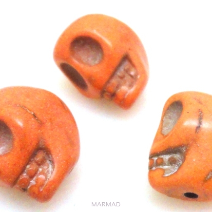 Howlit pomarańczowy - czaszka 13x10mm