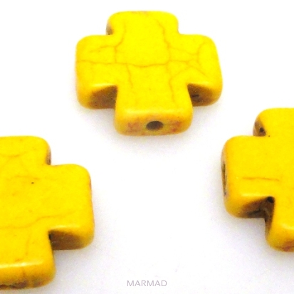 Howlit - krzyż 15x15mm żółty