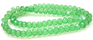 Kryształki fasetowane - oponka 10x7mm - jasno zielone