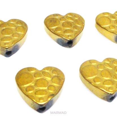 Hematyt złoty - ozdobne serce 10x10mm