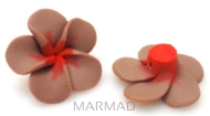 Handmade Polymer - kwiat 20mm - jasno brązowy