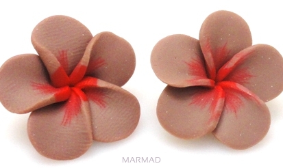 Handmade Polymer - kwiat 20mm - jasno brązowy