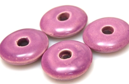 Donut 25mm - ceramika różowo fioletowa